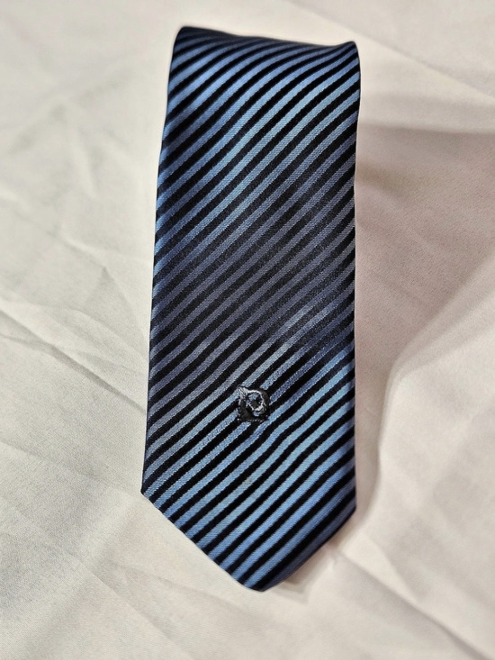 Vintage Pierre Cardin Moss Brothers Blue Striped Tie - Picture 3 of 6